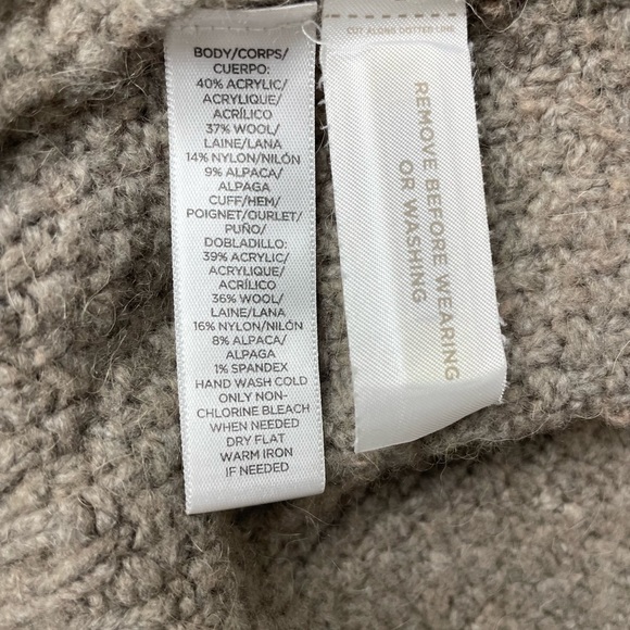 Loft beige wool alpaca draped waterfall cardigan‎ size Large - Picture 9 of 11